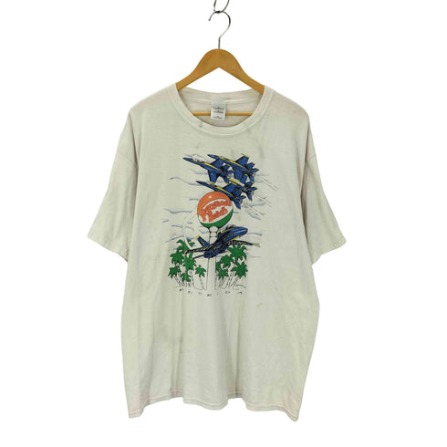 ギルダン GILDAN 00s 戦闘機プリントTシャツ メンズ JPN:XL