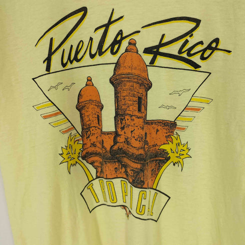 90S USA製 Puerto Rico TROPICAL プリント Tシャツ 袖シングルステッチ メンズ import:L