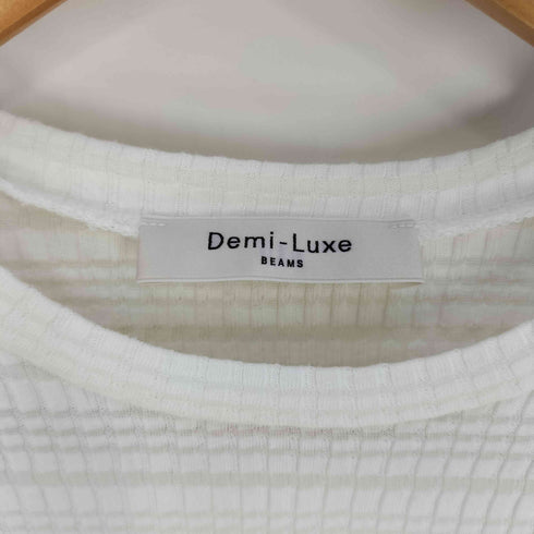 デミルクスビームス Demi-Luxe BEAMS ランダムリブ ハーフスリーブプルオーバー レディース