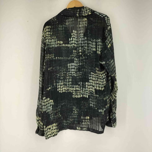 ザラ ZARA 総柄プリーツシアーシャツ メンズ XL