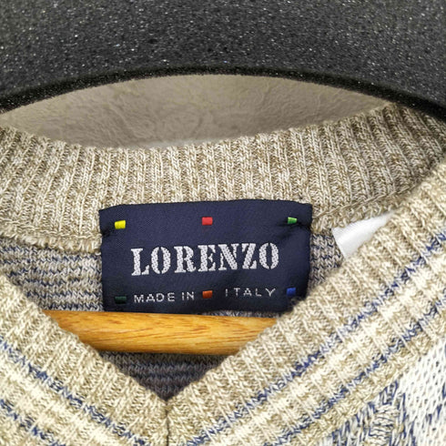 イタリア製 LORENZO 総柄 ニットベスト メンズ import:M