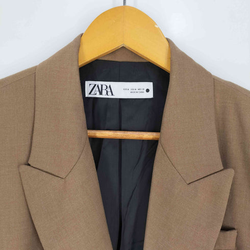ザラ ZARA ダブルブレスト オーバーサイズ テーラードジャケット レディース import:M