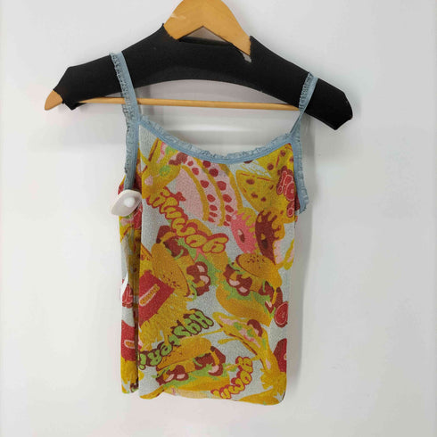ヒステリックグラマー HYSTERIC GLAMOUR ハンバーガー柄 ラメキャミソール レディース