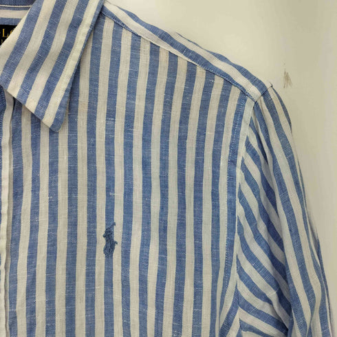 ポロラルフローレン POLO RALPH LAUREN RELAXED FIT ポニー刺繍 リネン ストライプシャツ メンズ import:S