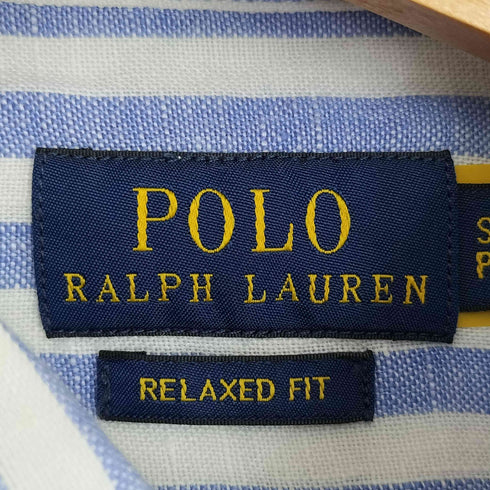ポロラルフローレン POLO RALPH LAUREN RELAXED FIT ポニー刺繍 リネン ストライプシャツ メンズ import:S