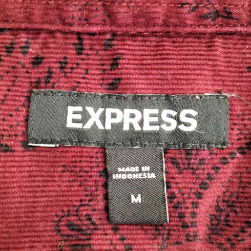 エクスプレス EXPRESS フラワープリント 細畝 コーデュロイシャツ メンズ import:M