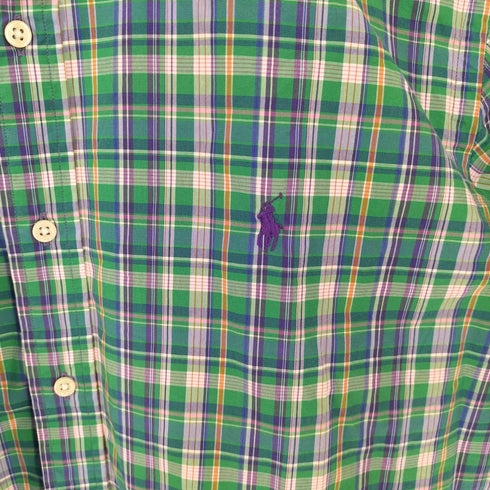 ラルフローレン RALPH LAUREN SLIM FIT ポニー刺繍 チェック BDシャツ メンズ import:XL