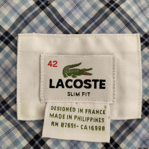 ラコステ LACOSTE チェック レギュラーカラーシャツ メンズ FR:42