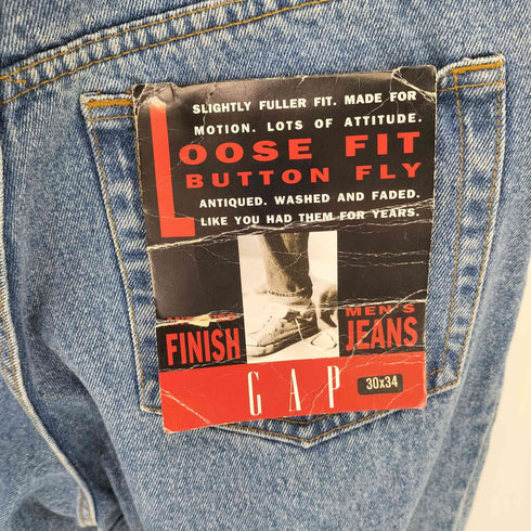 ギャップ Gap 90S USA製 OLD LOOSE FIT ボタンフライ テーパード デニムパンツ デッドストック メンズ W31 L34