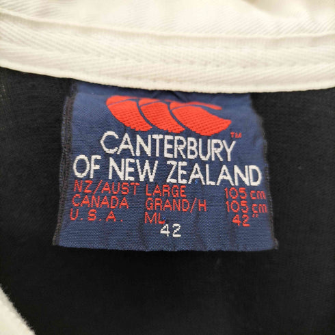 カンタベリーオブニュージーランド CANTERBURY OF NEW ZEALAND ロゴ 刺繍 コットン ポリ ラガー シャツ メンズ 42
