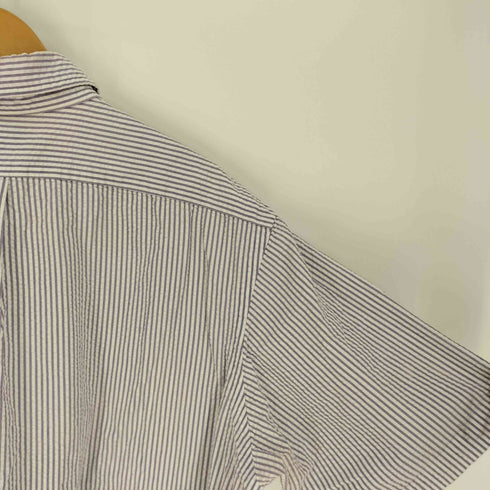 ラルフローレン RALPH LAUREN CLASSIC FIT ポニー 刺繍 シアサッカー B.D S/S ストライプ シャツ メンズ import:XL