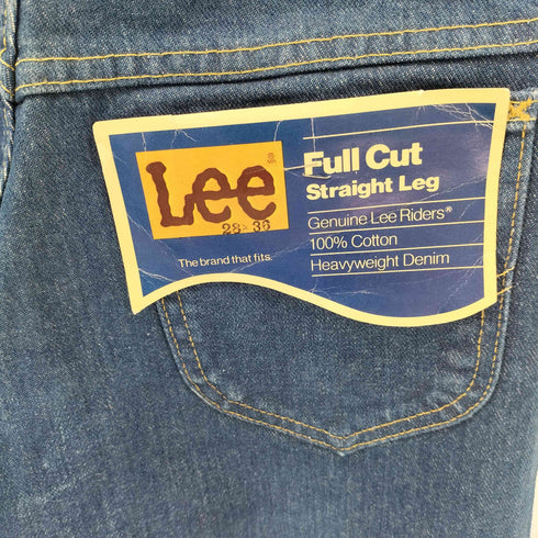 リー Lee 80S USA製 Full Cut Straight Leg ジップフライデニムパンツ 42TALONジップ デッドストック レディース 28×36