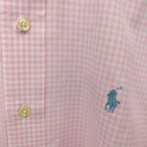 ラルフローレン RALPH LAUREN CUSTOM FIT ポニー刺繍 ギンガムチェック ボタンダウンシャツ メンズ import:M