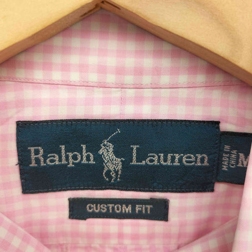 ラルフローレン RALPH LAUREN CUSTOM FIT ポニー刺繍 ギンガムチェック ボタンダウンシャツ メンズ import:M