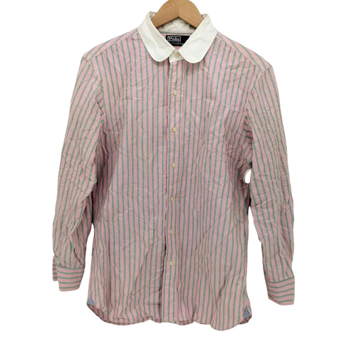 ポロバイラルフローレン Polo by RALPH LAUREN 丸襟 マチ付 ストライプシャツ メンズ import:M