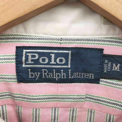 ポロバイラルフローレン Polo by RALPH LAUREN 丸襟 マチ付 ストライプシャツ メンズ import:M