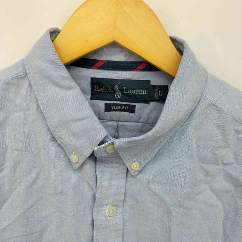ラルフローレン RALPH LAUREN SLIM FIT ポニー刺繍 マチ付 ボタンダウンシャツ メンズ import:L