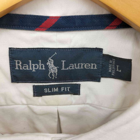ラルフローレン RALPH LAUREN SLIM FIT ポニー刺繍 マチ付 ボタンダウンシャツ メンズ import:L