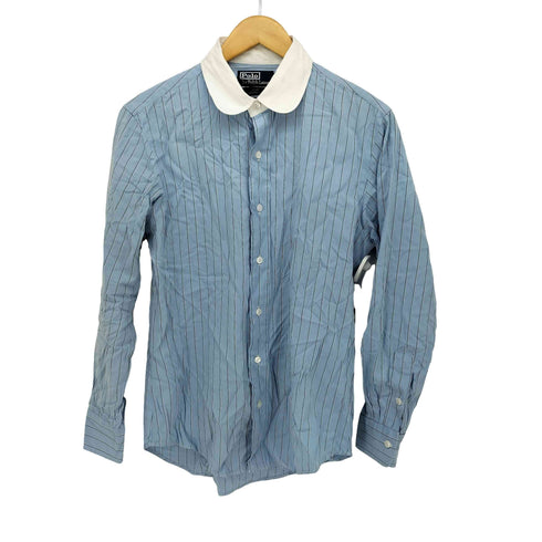 ポロバイラルフローレン Polo by RALPH LAUREN CLUB CUSTOM FIT 丸襟 ストライプシャツ クレリック メンズ import:M