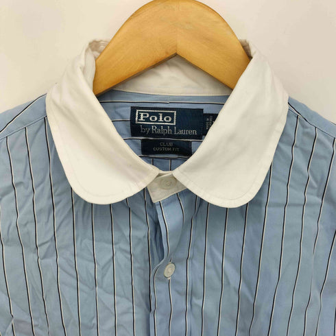 ポロバイラルフローレン Polo by RALPH LAUREN CLUB CUSTOM FIT 丸襟 ストライプシャツ クレリック メンズ import:M