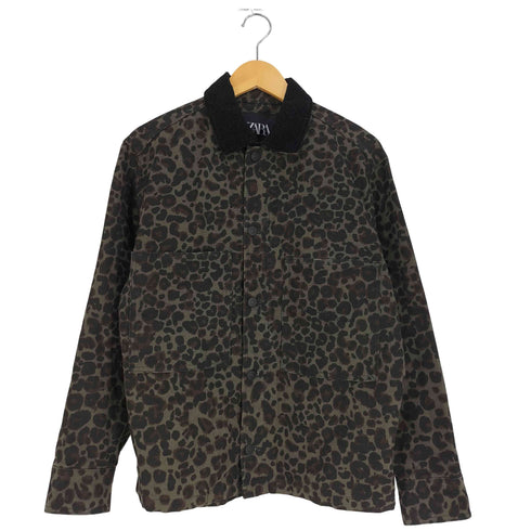 ザラ ZARA 襟切替 レオパード柄 カバーオール メンズ import:S