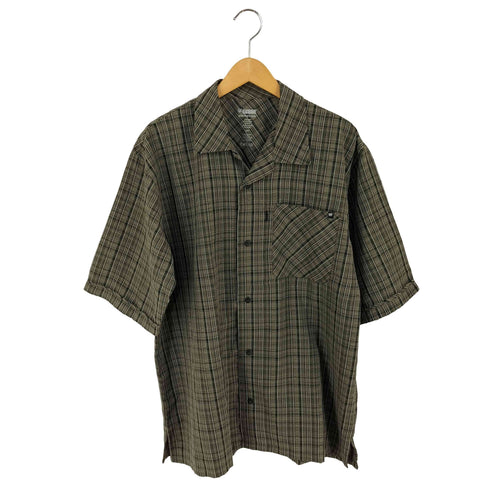 BLACKHAWK WARRIORWEAR シアサッカー チェック オープンカラーシャツ メンズ import:L