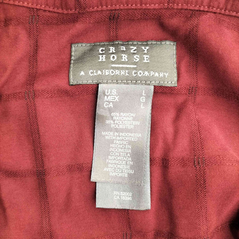 クレイジーホース CRAZY HORSE チェック レギュラーカラーシャツ メンズ import:L