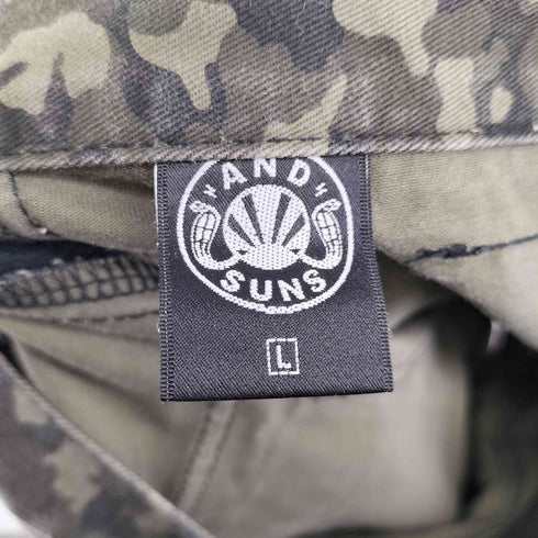 AND SUNS サイドレザー切替 カモフラショーツ メンズ JPN:L