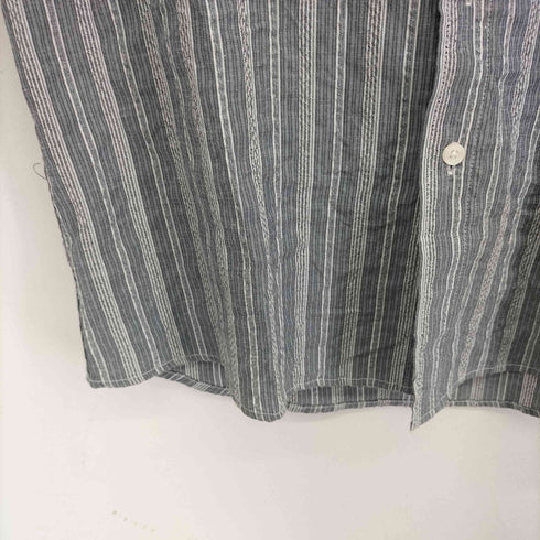 ミチコロンドン MICHIKO LONDON S/S BD ストライプ シアサッカーシャツ メンズ JPN:L