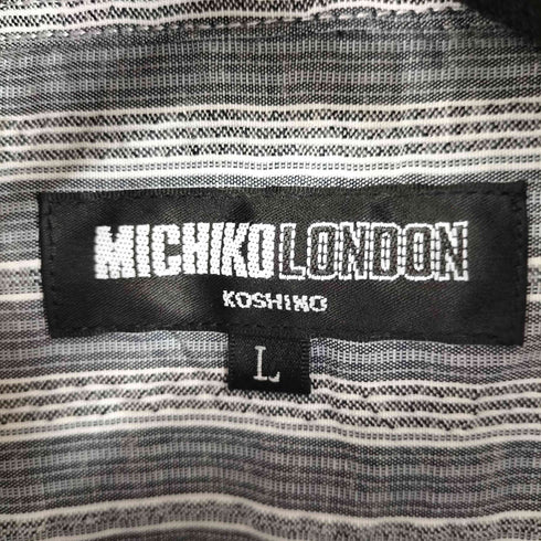 ミチコロンドン MICHIKO LONDON S/S BD ストライプ シアサッカーシャツ メンズ JPN:L