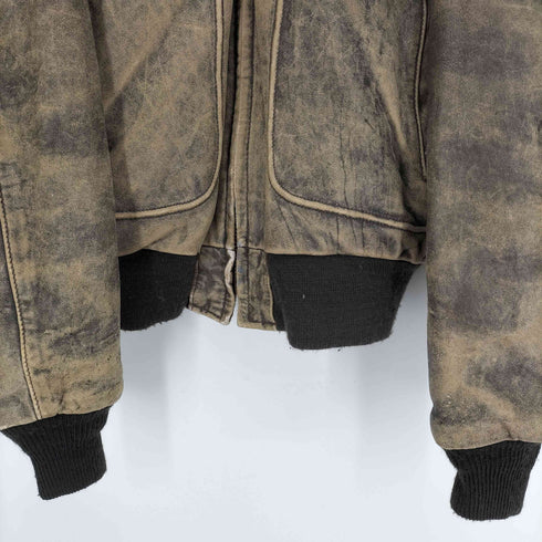 ショット Schott 80S USA製 SPORTWEAR 275L A-2 GENERAL ジップ レザー フライト ジャケット メンズ 46