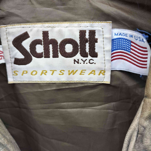 ショット Schott 80S USA製 SPORTWEAR 275L A-2 GENERAL ジップ レザー フライト ジャケット メンズ 46