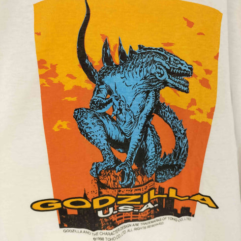 1998コピーライト ゴジラ クルーネックTシャツ メンズ FREE