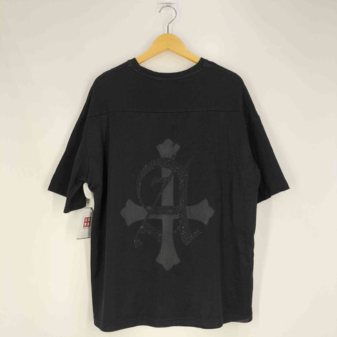 エージェムナイン AGEM/9 メッシュレイヤード ラインストーン半袖Tシャツ メンズ FREE