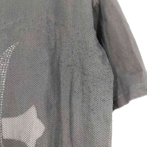 エージェムナイン AGEM/9 メッシュレイヤード ラインストーン半袖Tシャツ メンズ FREE