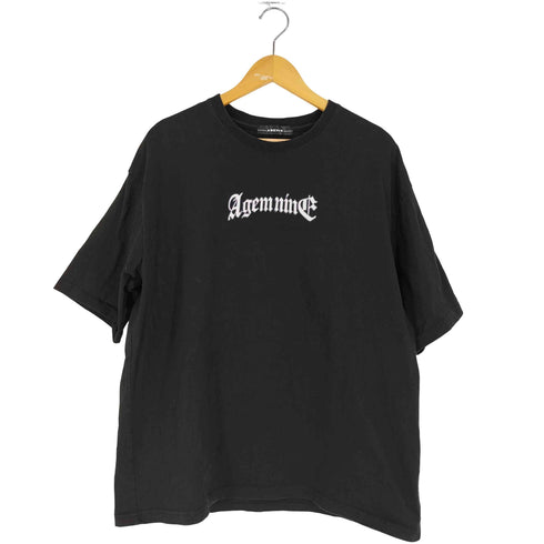 エージェムナイン AGEM/9 ロゴ刺繍 エンジェルモチーフ ラインストーン Tシャツ メンズ FREE