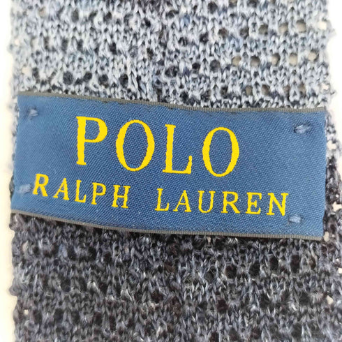 ポロラルフローレン POLO RALPH LAUREN イタリア製 シルクリネン ボーダーニットネクタイ メンズ