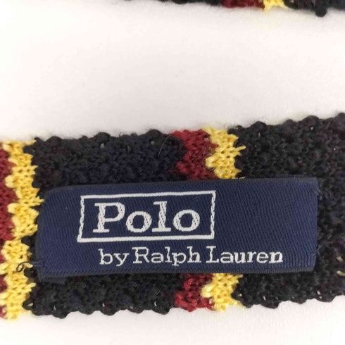 ポロバイラルフローレン Polo by RALPH LAUREN イタリア製 シルク ボーダーニットネクタイ メンズ