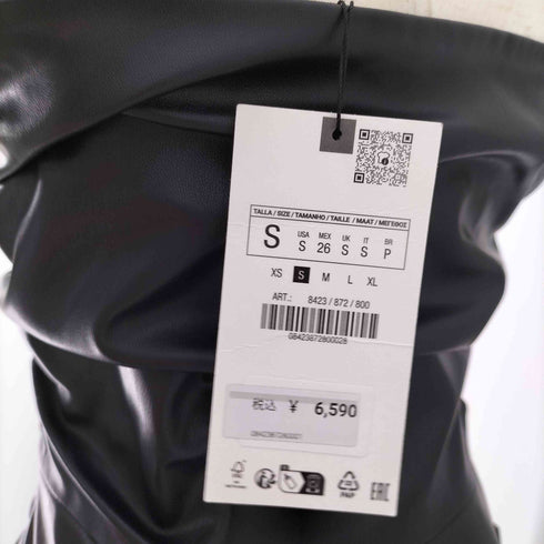 ザラ ZARA フェイクレザーデザインワンピース レディース import:S