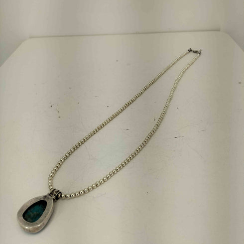 925刻印 ターコイズトップ ボールチェーン ネックレス メンズ