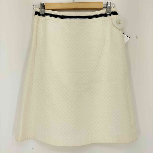 クレージュ courreges シルク混 キルティング フロントスリット タイトスカート レディース JPN:38