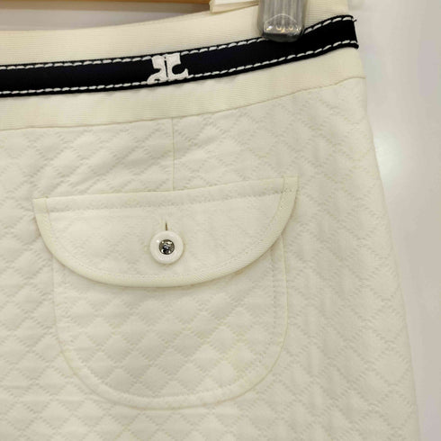 クレージュ courreges シルク混 キルティング フロントスリット タイトスカート レディース JPN:38