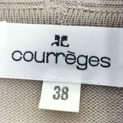 クレージュ courreges アクリルウール ボタンレス ロングカーディガン レディース JPN:38