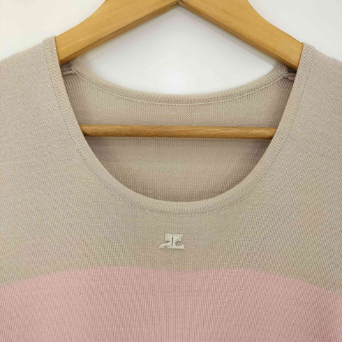 クレージュ courreges アクリルウール 半袖ニットワンピース レディース JPN:38