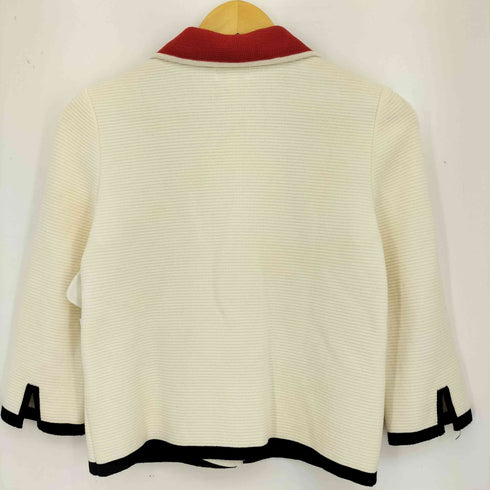 クレージュ courreges 丸襟 七分丈 コットンニットジャケット レディース JPN:38