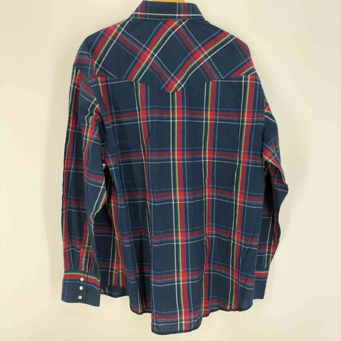 ラングラー Wrangler マドラスチェック 襟芯 フラップポケット スナップボタン L/S レギュラーカラーシャツ メンズ