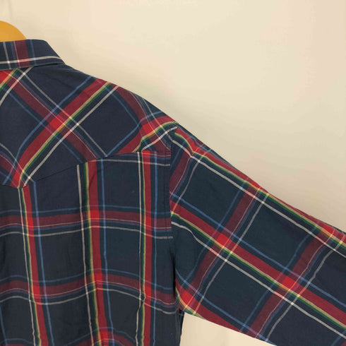 ラングラー Wrangler マドラスチェック 襟芯 フラップポケット スナップボタン L/S レギュラーカラーシャツ メンズ