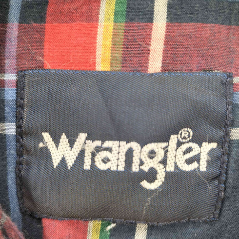 ラングラー Wrangler マドラスチェック 襟芯 フラップポケット スナップボタン L/S レギュラーカラーシャツ メンズ