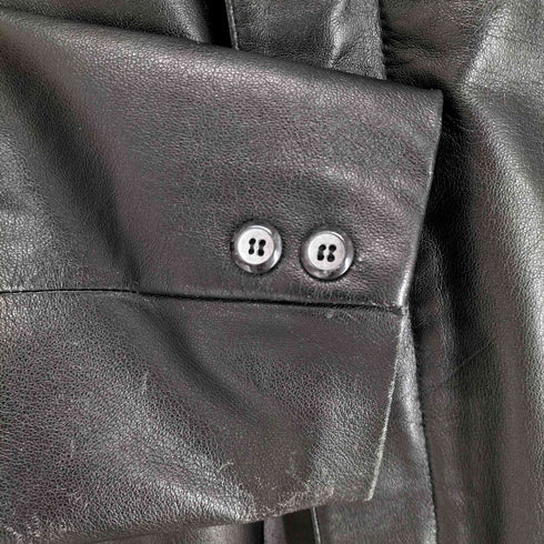 ラムレザー 比翼ハーフコート lamb leather メンズ L