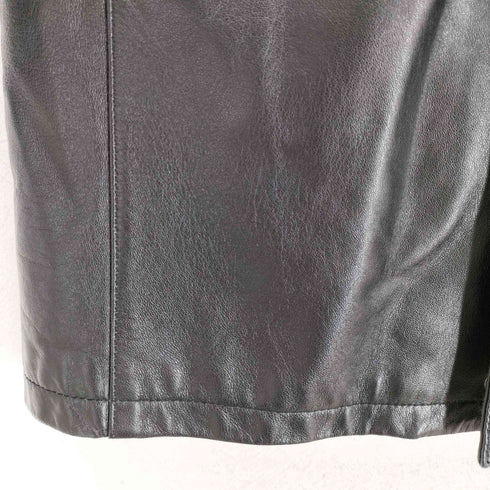 ラムレザー 比翼ハーフコート lamb leather メンズ L